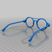 vintage gafas de la moda articulados circular las bisagra ningún apoyo una sola impresión sol 3d print model - Mito3D