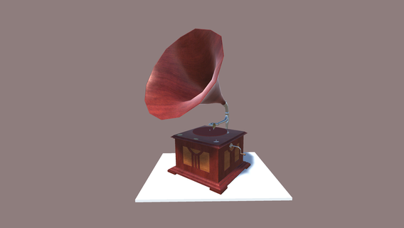 vintage gramophone music former disks turntables furniture wood toy diorama miniature classic luxury retro loft style low poly mafia 3d print model - Mito3D