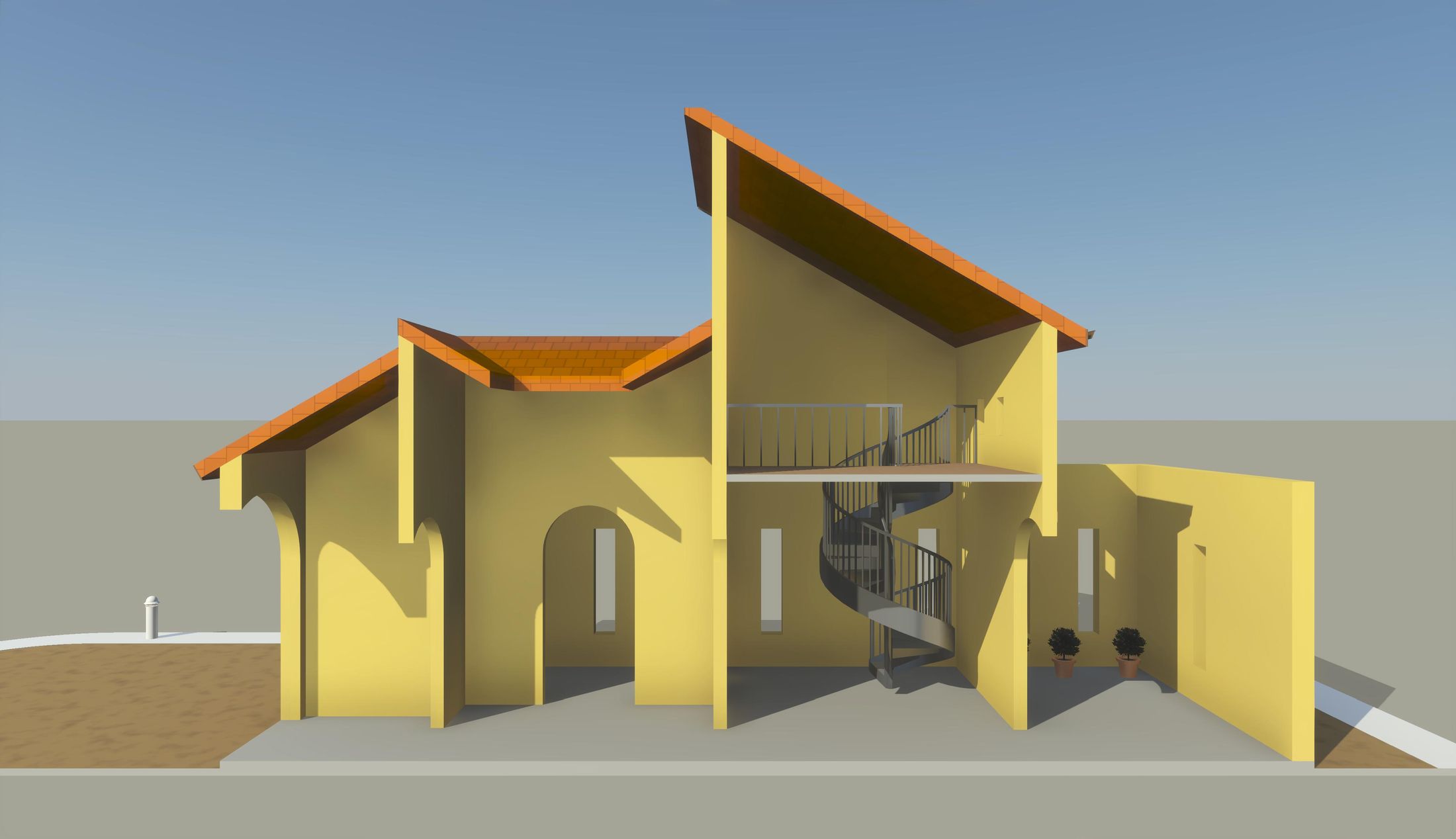nostaljik ev 24r03 bina retro mimari sütun kafe dükkan çatı yapı apartman i̇talya gable pansiyon otel 3D print model - Mito3D