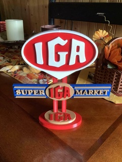 nostaljik Iga Market işaret nostaljik işaret süpermarket Iga logo 3d print model - Mito3D