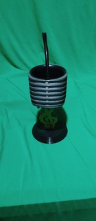 vintage microphone matte Home matte vintage microphone vintage microphone treble clef  3d print model - Mito3D