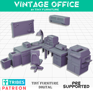 vintage escritório jogos miniaturas tampo mesa guerra interpretação papéis cair terreno baldio sci fi 28mm 3d print model - Mito3D
