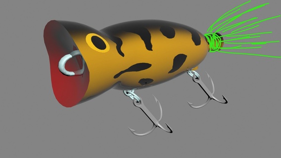 nostaljik popper Balık tutma cazibesi krank yemi balık yem Spor Dalları açık havada kanca 3d print model - Mito3D