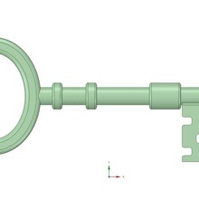 Jahrgang Gefängnis Schlüssel 3d print model - Mito3D