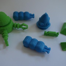 vintage robô estilo planeta proibido jogo brinquedo diversos impressão rápida 3d print model - Mito3D