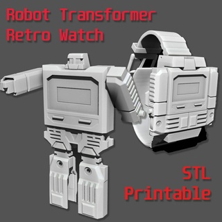vintage robot watch transformer printable takara retro 80s eighties kids toy 3d print model - Mito3D