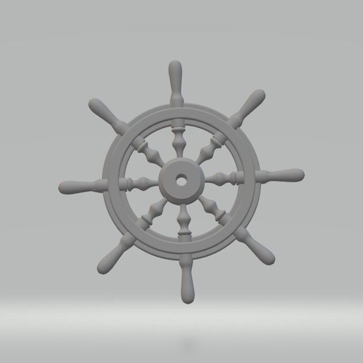 vintage ship steering wheel 3D print model - Mito3D