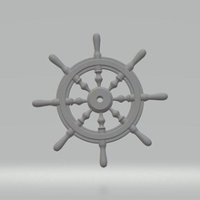 Jahrgang Schiff Lenkung Rad 3d print model - Mito3D