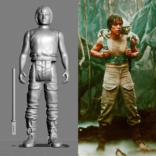 vintage star wars kenner-style luke skywalker dagobah action figure toy figures model kenner 3d print model - Mito3D