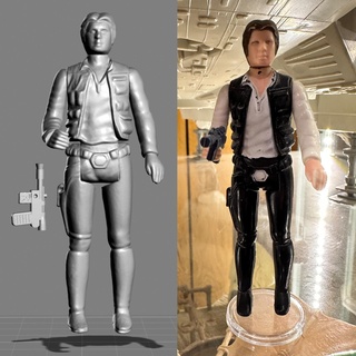 vintage star wars kenner han solo small head action figure toy star wars action figures model kenner  3d print model - Mito3D
