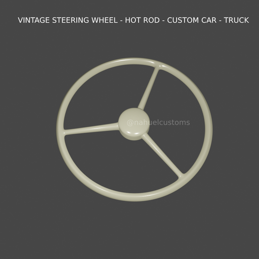 vintage steering wheel - hot rod custom car truck diecast model kit rc slot road racing scania vabis 3D print model - Mito3D