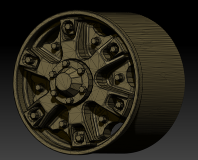 vintage truck rim - spoked dayton spider rin old school troca mule tractomula spiders wheels 3d print model - Mito3D