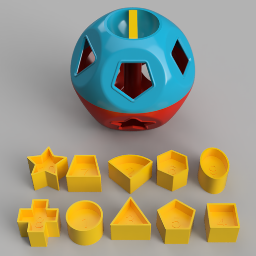 Jahrgang Tupperware Form Ball Spielzeug Kinder gestalten 3D print model - Mito3D