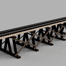 vintage ponte di legno ho architettura arredamento caccia tour accessori gateway rc la ferrovia modelism con il treno diorama 3d print model - Mito3D