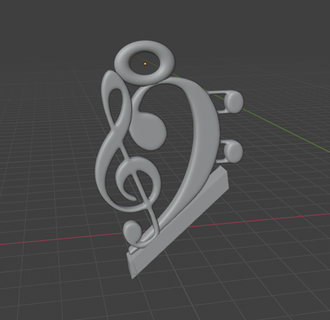 keman bas anahtar müzik küpe madalya cazibe 3d print model - Mito3D