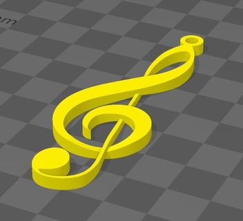 violino chiave pendente 3d print model - Mito3D