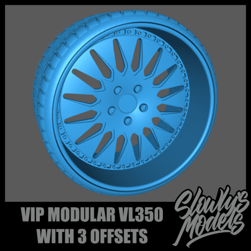 vip modüler vl350 3 ofsetler model araba tekerlekler jantlar Aoshima 1 24 Fujimi Tamiya 3D print model - Mito3D