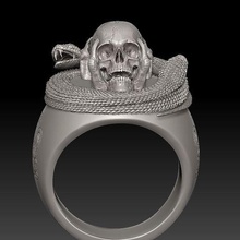 viper skull ring 3d print model - Mito3D