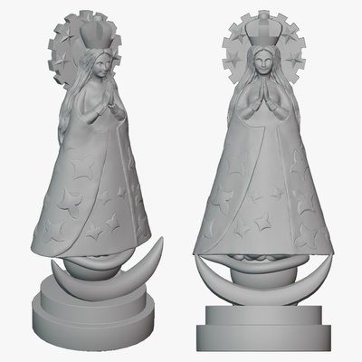 vierge cacupé mère marie 3d print model - Mito3D