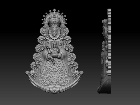 virgen roc arte virgen gato lica 3d print model - Mito3D