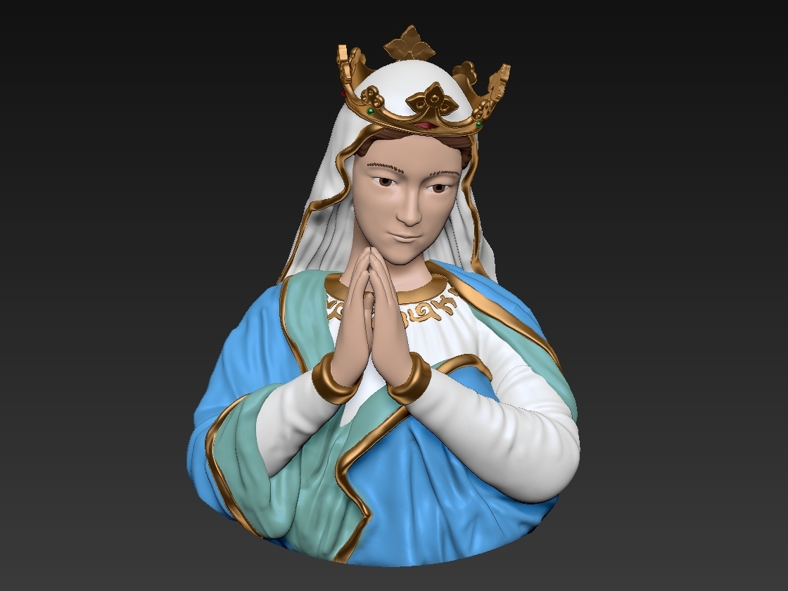 virgen maria milagrosa milagroso Virgen Arte Jesús religión medalla mamá madre escultura 3D print model - Mito3D