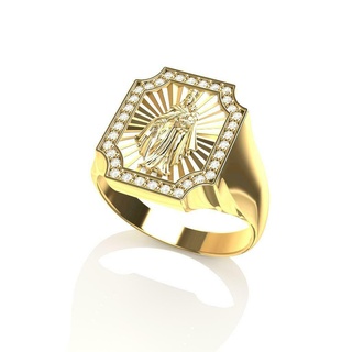 Virgen carmen anillo joyería joya joyería joya Virgen religioso anillos piedras diamantes gemas lujo Moda diseño 3d impresion3d 3d print model - Mito3D