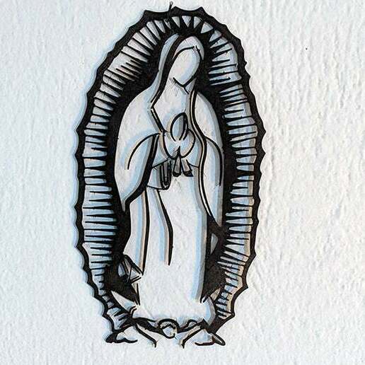 virgin guadalupe wall mounted our lady of virgen mount 3d_printing 3D print model - Mito3D