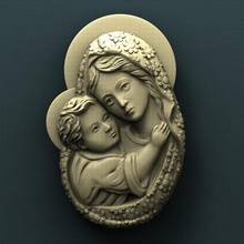 virgin mary art cnc panno relief carved 3d stl model 3d print model - Mito3D