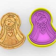 virgin mary chef cutter cookie set knife kitchen cutters cookies pack cook maria 3d print model - Mito3D