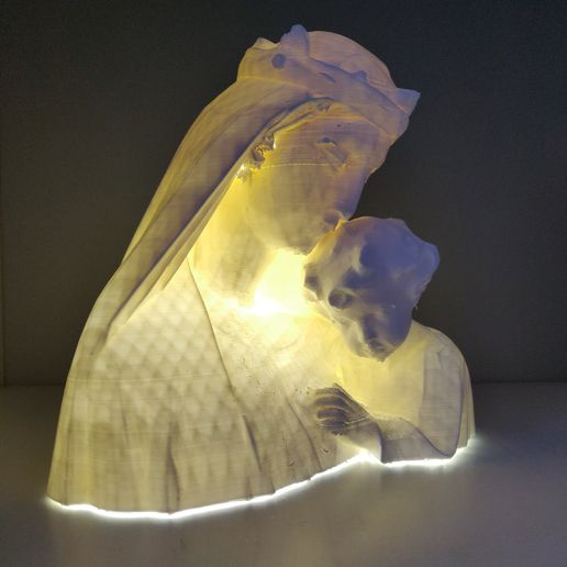 virgin mary baby jesus lamp bedside night light lampshade mother god 3D print model - Mito3D