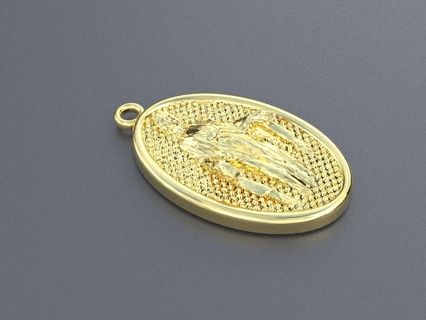 Jungfrau Maria Medaille Charme Reize religiös 3d print model - Mito3D