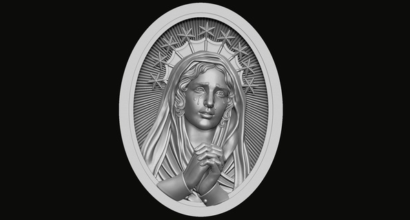 vergine Maria pendente 3d Stampa modello Gesù Cristo bambino Dio cristiano gioielleria cnc medaglione madre santo cattolico religione maria arte sculture 3d print model - Mito3D