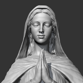 Virgen María estatua 3d impresión modelo personaje personas humano cabeza retrato busto mujer hembra cara presidente niña lindo escultura Actriz 3d print model - Mito3D