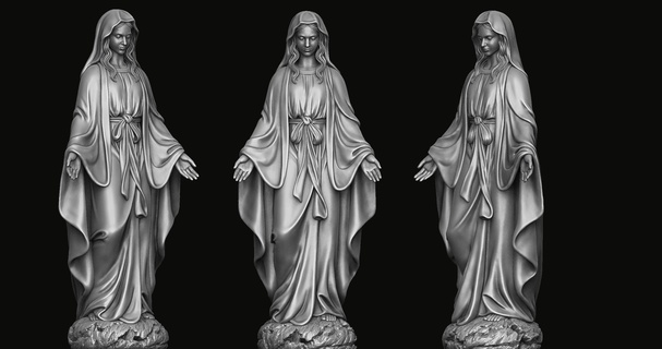 virgem Maria estátua 3d impressão modelo arte Jesus Cristo bebê Deus cristão joalheria cnc pingente medalhão mãe piedosos católico religião maria esculturas 3d print model - Mito3D