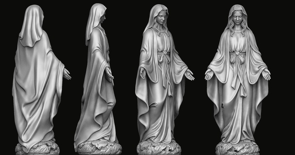 virgem Maria estátua 3d impressão modelo Jesus Cristo bebê Deus cristão joalheria cnc pingente medalhão mãe piedosos católico religião maria arte esculturas 3d print model - Mito3D