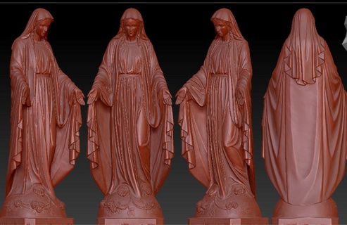 bakire Mary heykel v1 3d cnc stl in3d isa Buda Katolik 3d print model - Mito3D