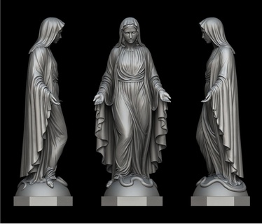 virgin mary statue 3d cnc stl in3d sculpture jesus buddha catholic 3d print model - Mito3D