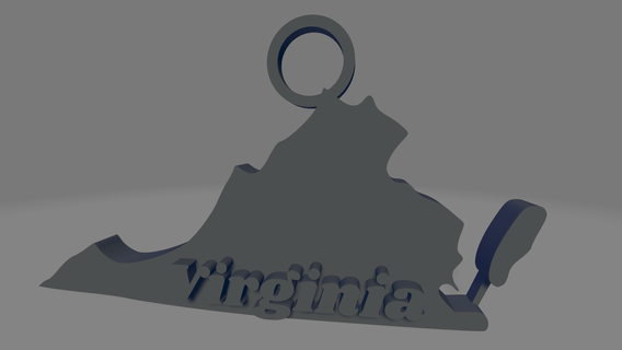 Virginie porte clés Etats Unis Amérique uni États Etat souvenir américain plage Norfolk Chesapeake Richmond 3d print model - Mito3D