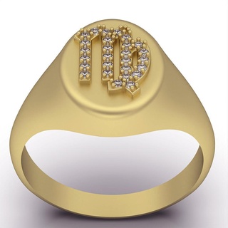 virgo virgin zodiac ring silver gold jewelry printable 3d model trend fashion design zbrush tiger 3d print model - Mito3D