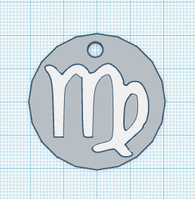 Virgem zodíaco placa chaveiro Diversão arte 3d print model - Mito3D