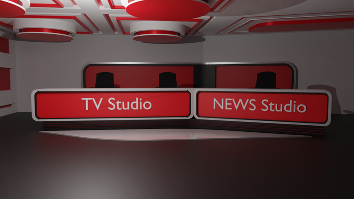virtuell tv studio hintergrund übertragung grün bühne medien nachrichten bildschirm anker produktion werbung dekoration screen stan 3d print model - Mito3D