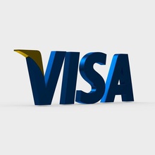 visa logo various brand design model emblem bank card money payment 3d logos other 3d print model - Mito3D