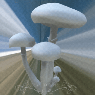 viscous mushrooms print Home wall decoration naturalist sculpture gifts 3d print model - Mito3D