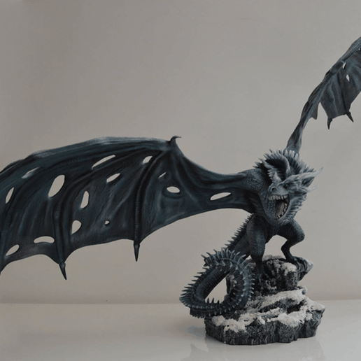 viserion ice dragon 3d printing figurine assembly game of thrones daenerys gelloween extrahalloween night king diorama bestseller hit awscaryweek onsale37 3D print model - Mito3D