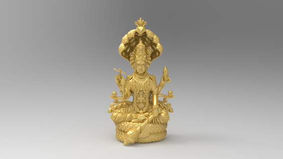 vishnu 3d print modelo expediente lord krishna Krishna narayana statue 3dprint model Arte escultura indian god zbrush jewelry cad 3d print model - Mito3D