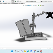 vision single vesa laptop pole arm monitor support + power 3d print model - Mito3D