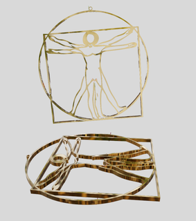 vitruve homme Vinci pendentif Léonard boucles d'oreilles art Collier garde 3d print model - Mito3D