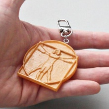 vitruvian man keychain accessory art da vinci vitruvius 3d print model - Mito3D