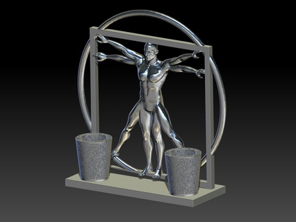 vitruvio basket vitruvius basketball davinci 3d print model - Mito3D