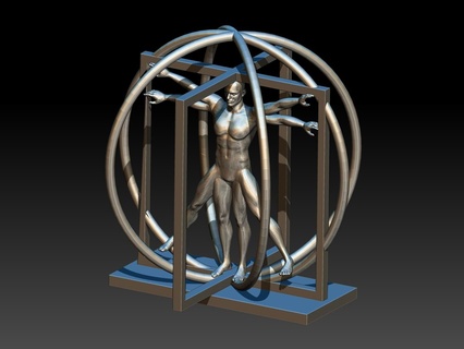Vitruve prison vitruve homme 3d print model - Mito3D